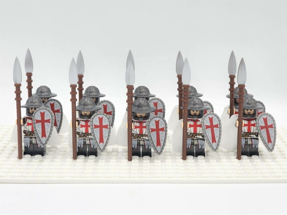 Knight Templar Spearmen Block Figures Set of 10pcs