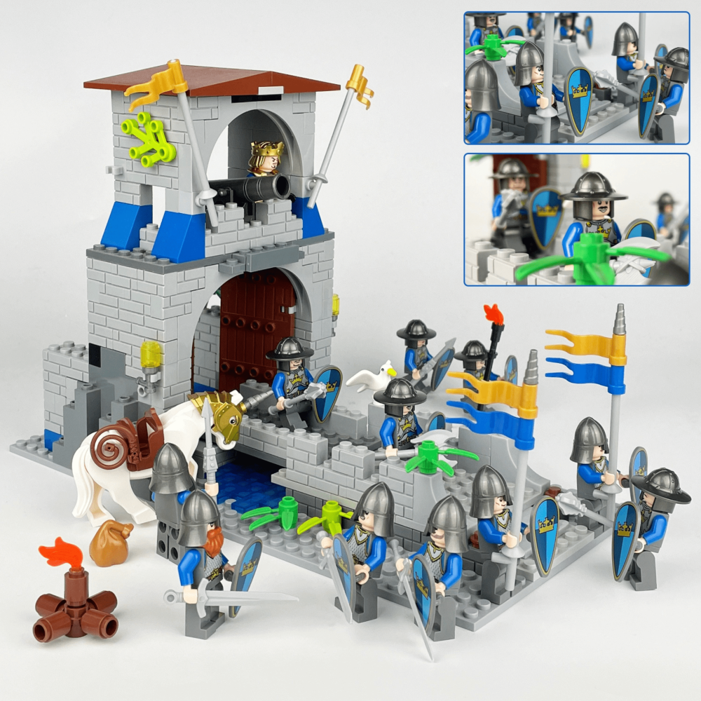 Castle Gatehouse with Drawbridge & Cannon Tower Building  Set