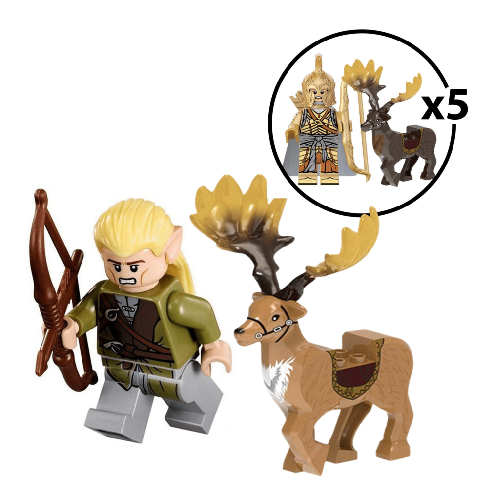 Lord the Rings High Elves on Elk Mount Block Figures Set 12pcs