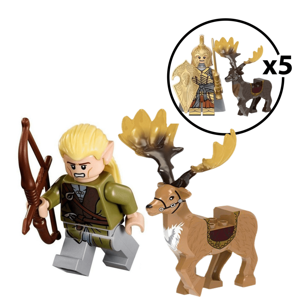 Lord the Rings High Elves on Elk Mount Block Figures Set 12pcs