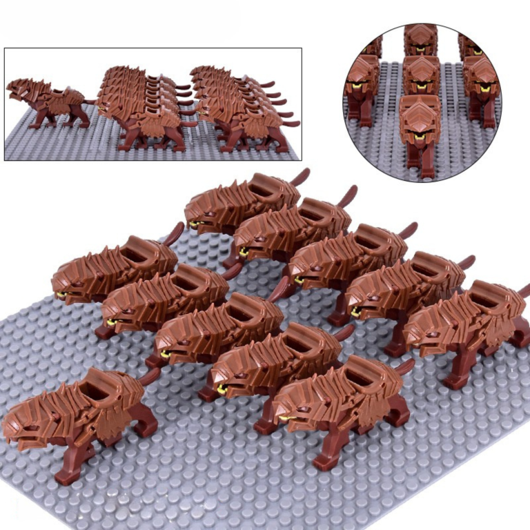 Lord of the Rings Armored Wargs (Brown) Block Figures Set