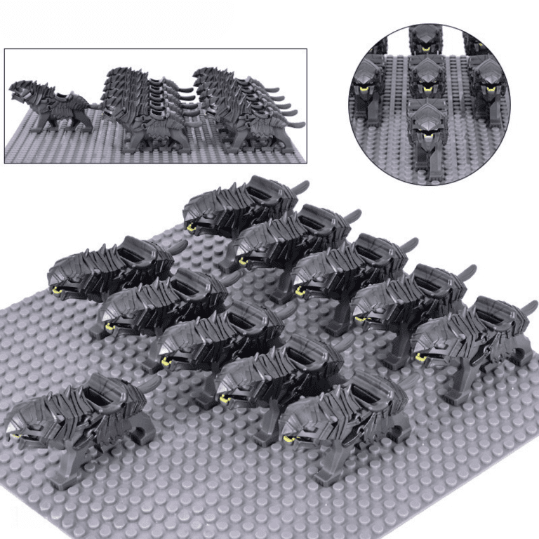 Lord of the Rings Armored Wargs (Grey) Block Figures Set