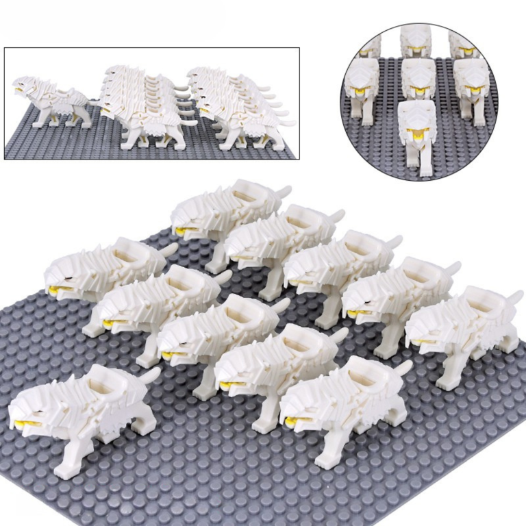 Lord of the Rings Armored Wargs (White) Block Figures Set