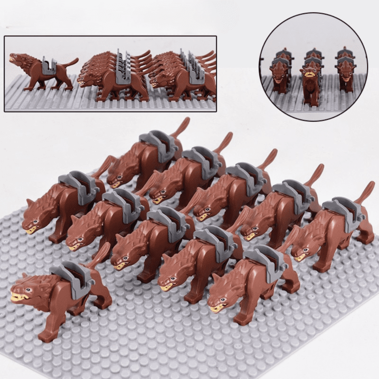 Lord of the Rings Brown Warg Mount Block Figures Set