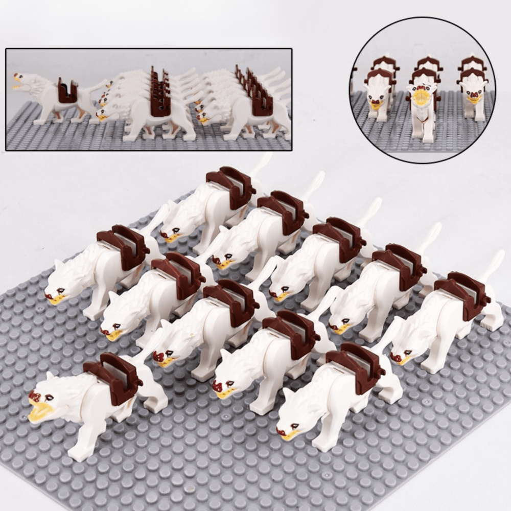 Lord of the RingsWhite Warg Mount Block Figures  Set