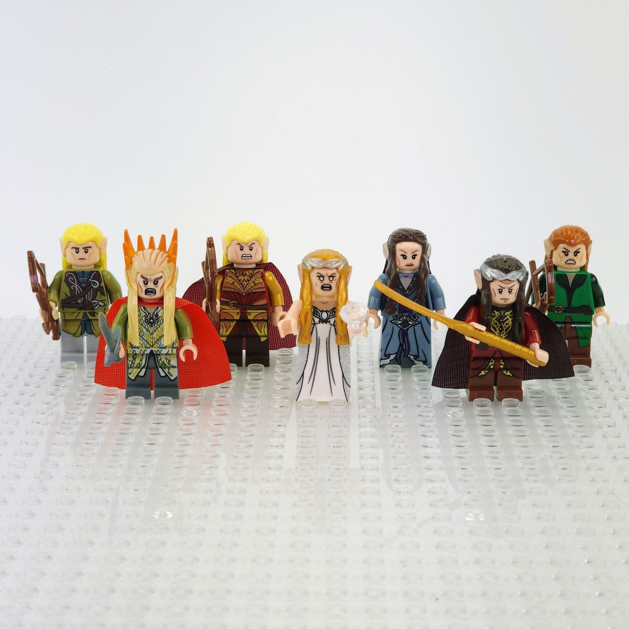 Lord the Rings Elves Middle Earth Block Figures Set 7pcs