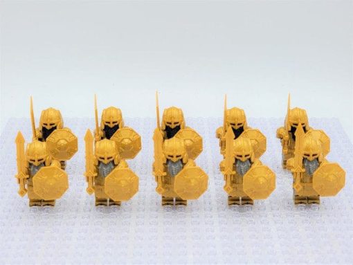 Lord the Rings Erebor Dwarves Gold Armour Block Figures Set 10pcs