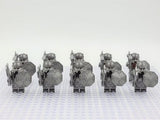 Lord the Rings Erebor Dwarves Silver Armour Block Figures Set 10pcs