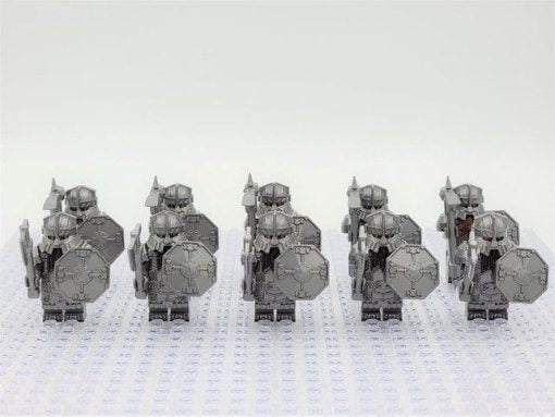Lord the Rings Erebor Dwarves Silver Armour Block Figures Set 10pcs