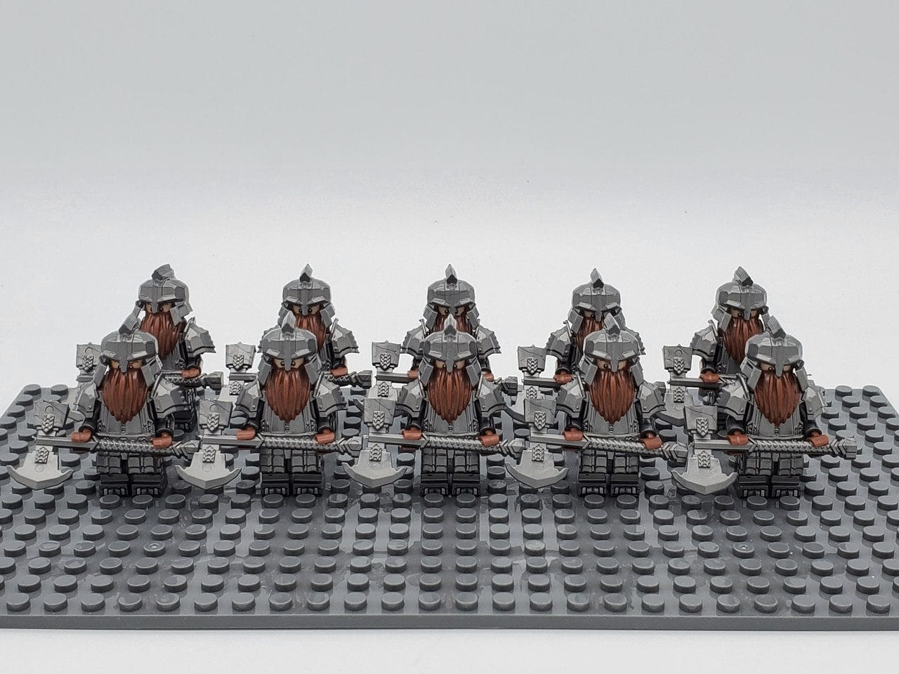 Lord the Rings Iron Hill Dwarves Axes Block Figures Set 10pcs