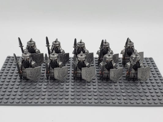 Lord the Rings Iron Hill Dwarves Spears Block Figures Set 10pcs