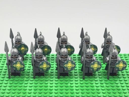Lord the Rings Riders Rohan Lances Block Figures Set 10pcs