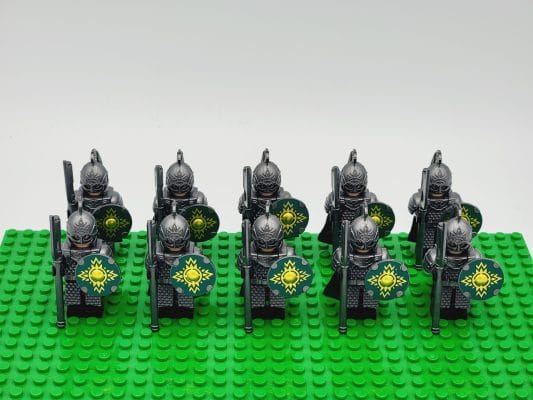 Lord the Rings Riders Rohan Long Axes Block Figures Set 10pcs
