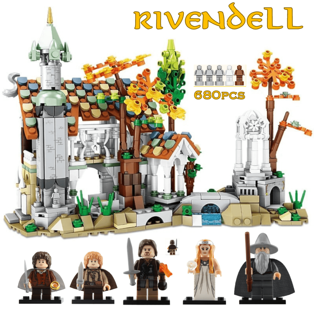 Lord the Rings Rivendell MOC Building Set (680pcs) Including 5pcs Block Figures