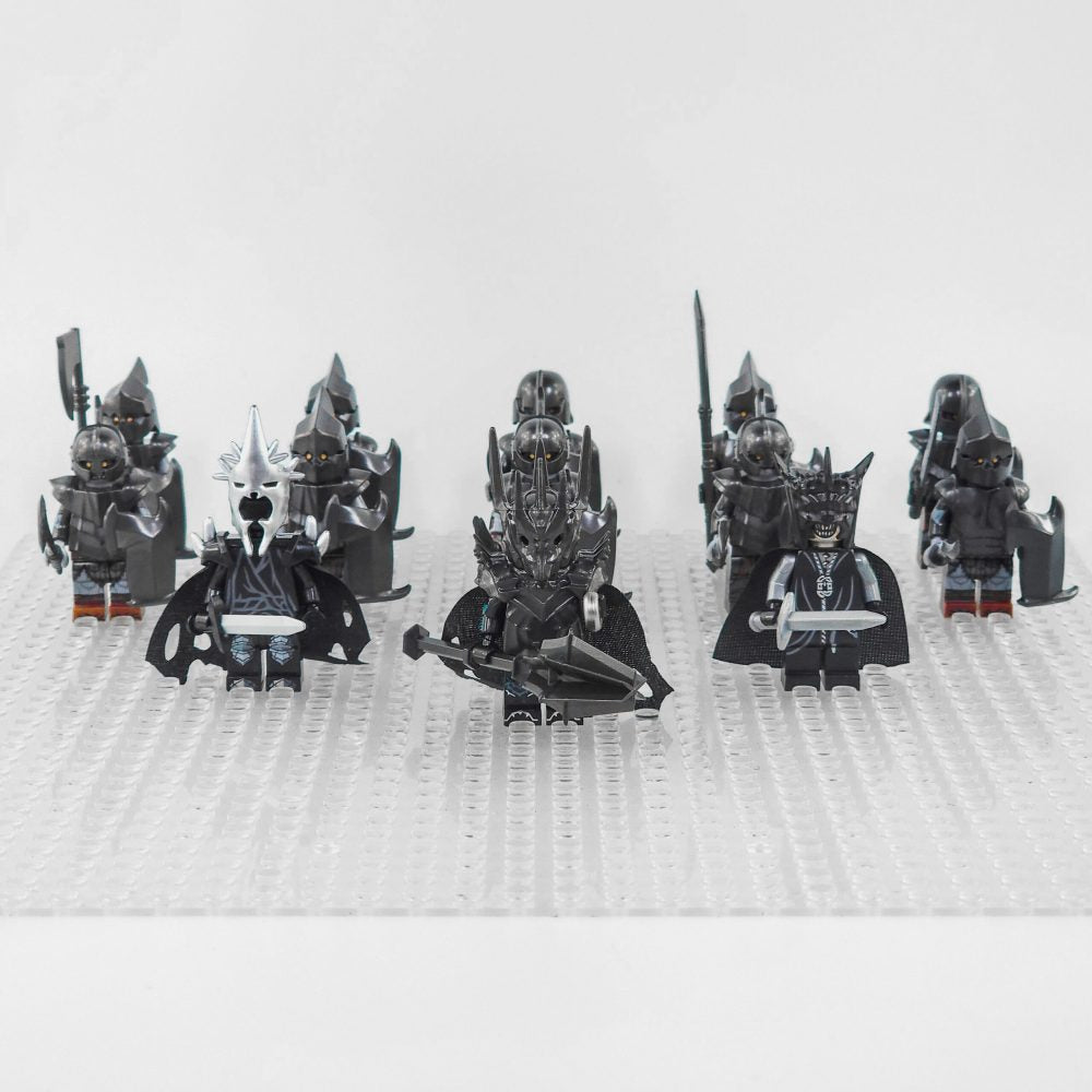 Lord the Rings Sauron Witch King and Mordor Orcs Block Figures Set 13pcs