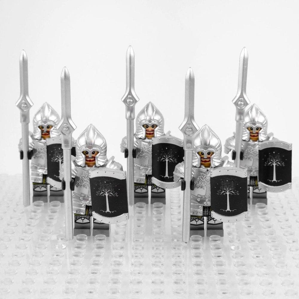 Lord the Rings Soldiers Gondor Spears Block Figures Set 5pcs
