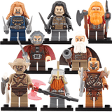 Lord the Rings The Hobbit Dain, Fili, Kili Block Figures Set 8pcs