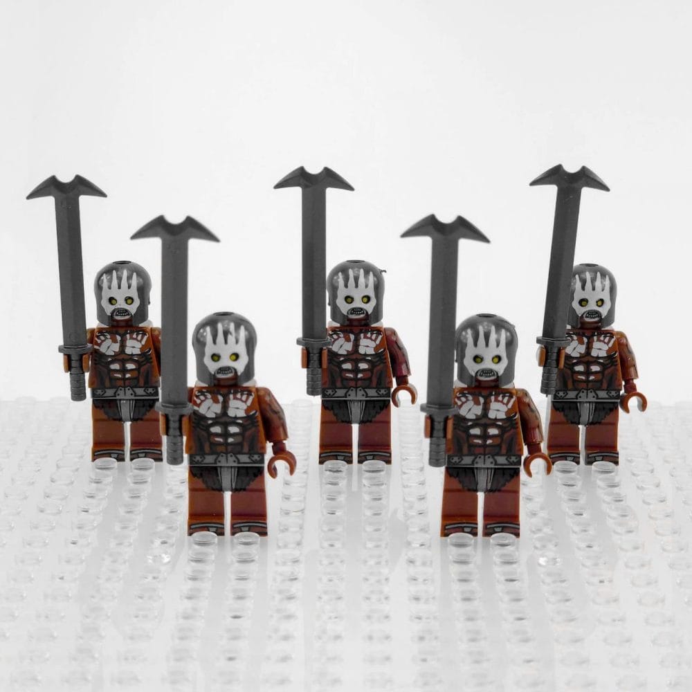 Lord the Rings Uruk-Hai Berserkers Block Figures Set 5pcs