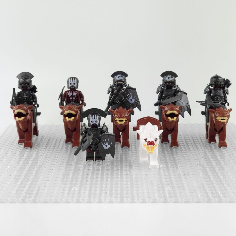 Lord the Rings Uruk-Hai Warg Rider Block Figures Set 12pcs