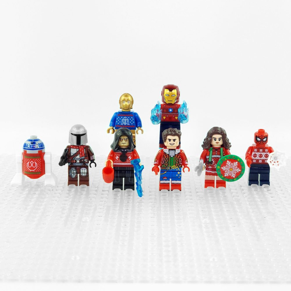 8 Pack Christmas Sweater Themed Custom Block Figures