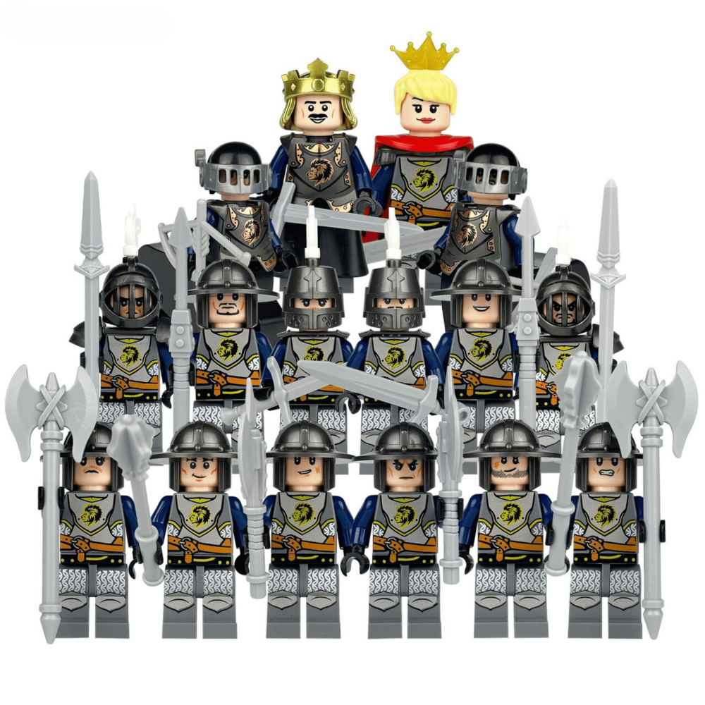 Medieval Black Lion Knights Block Figures Set