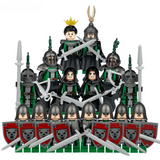 Medieval Crimson Bear Knights Block Figures Set