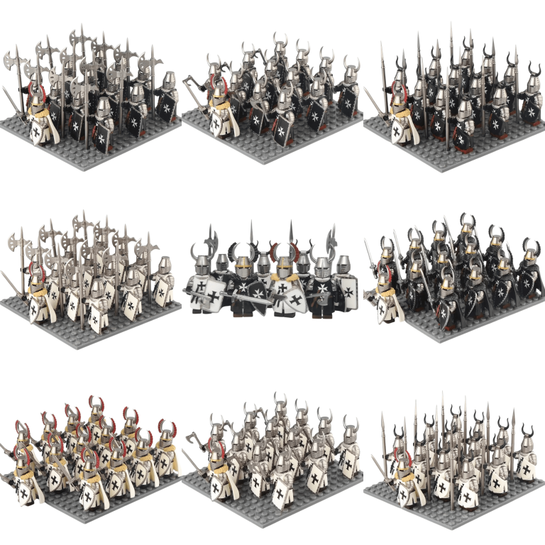 Medieval Crusader Knights Block Figures Army Set