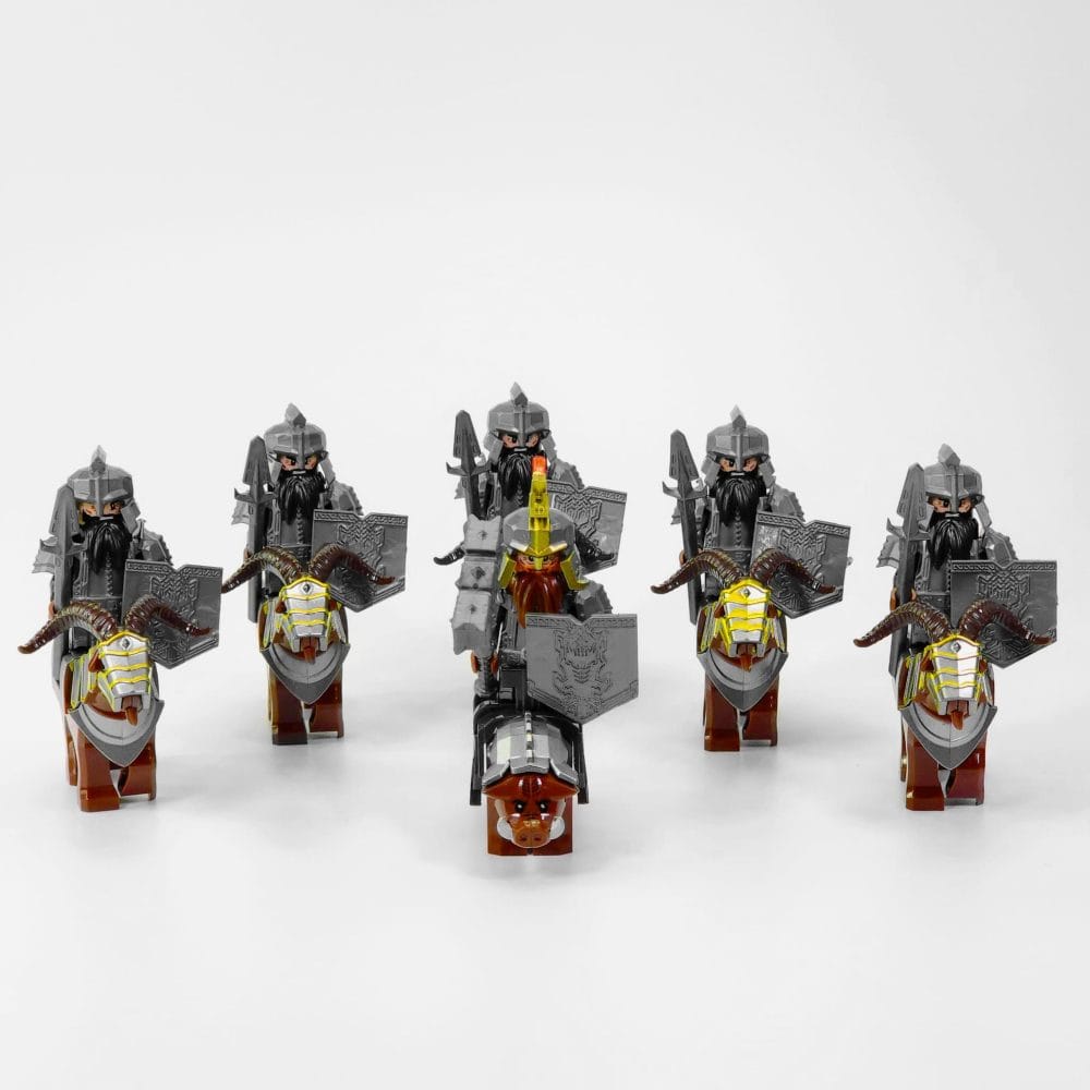 Lord the Rings Iron Hill Dwarves with Boars and Goat Mounts