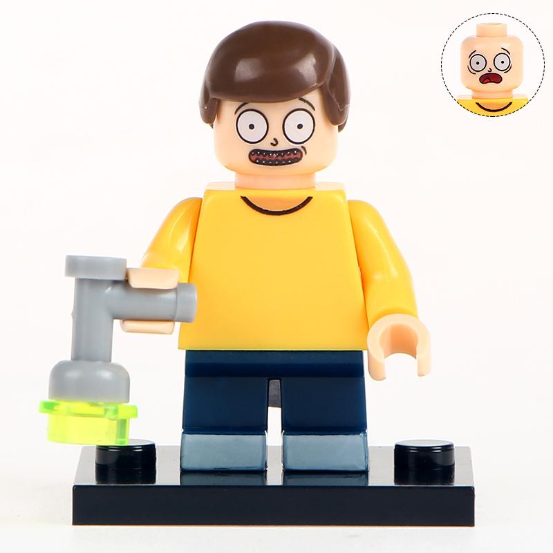 Custom Mad Scientist & Grandson Building Block Figures Set
