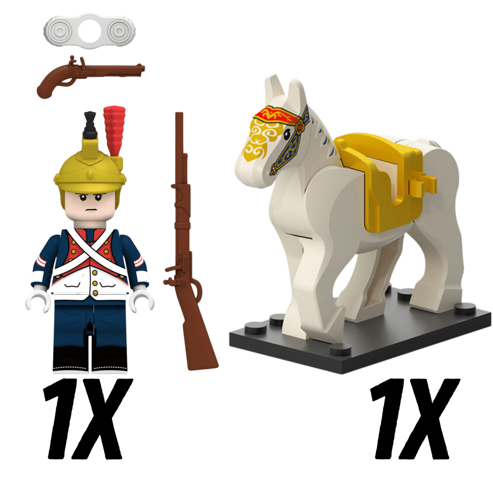 Dutch Dragoon Cavalry Block Figures Set of 22pcs