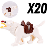 Lord the Rings White Brown Grey Black Wargs Mounts for Block Figures