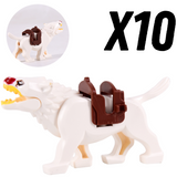 Lord the Rings White Brown Grey Black Wargs Mounts for Block Figures