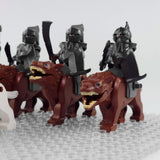 Lord the Rings Gundabad Orcs Warg Riders Block Figures  Set