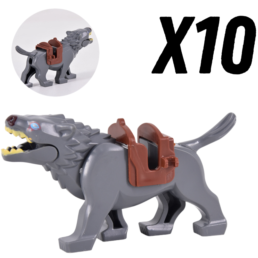 Lord the Rings White Brown Grey Black Wargs Mounts for Block Figures
