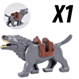 Lord the Rings White Brown Grey Black Wargs Mounts for Block Figures