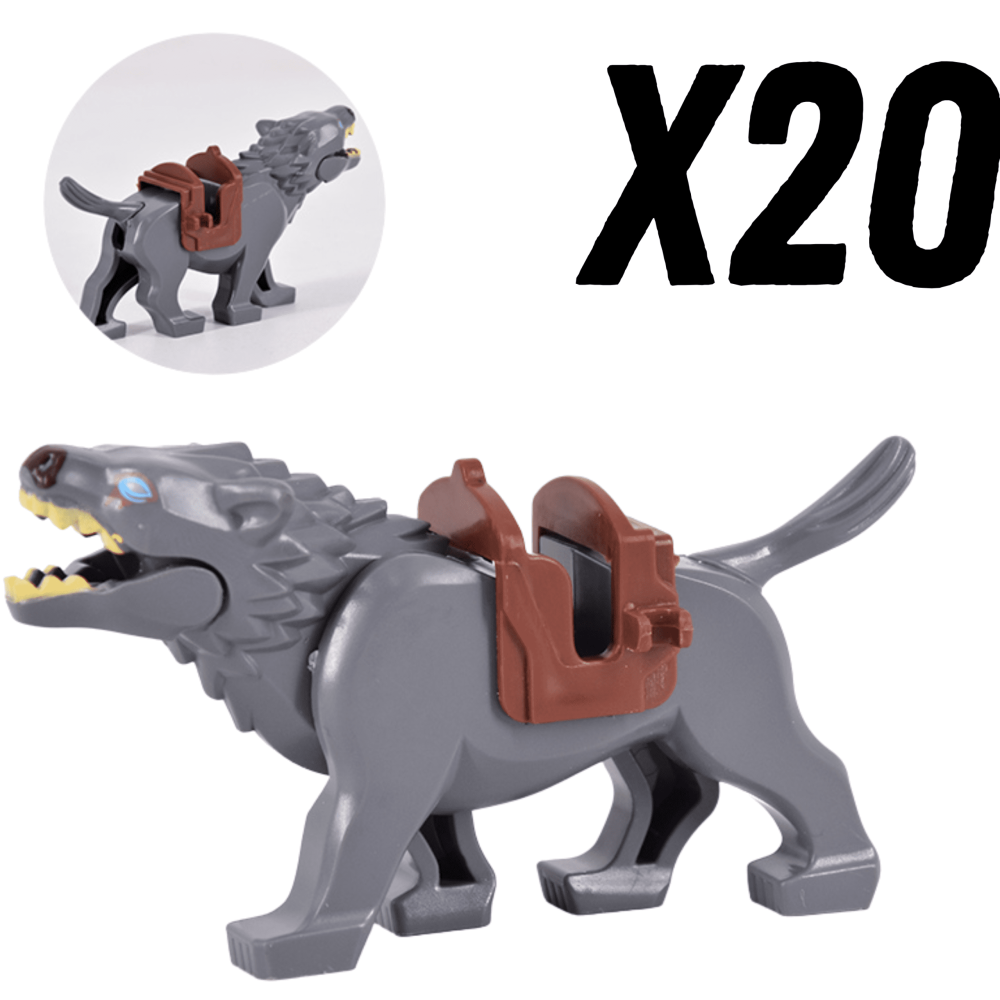 Lord the Rings White Brown Grey Black Wargs Mounts for Block Figures
