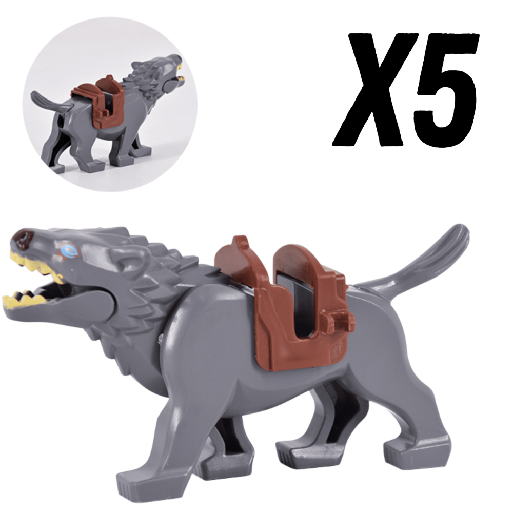 Lord the Rings White Brown Grey Black Wargs Mounts for Block Figures