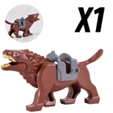 Lord the Rings White Brown Grey Black Wargs Mounts for Block Figures
