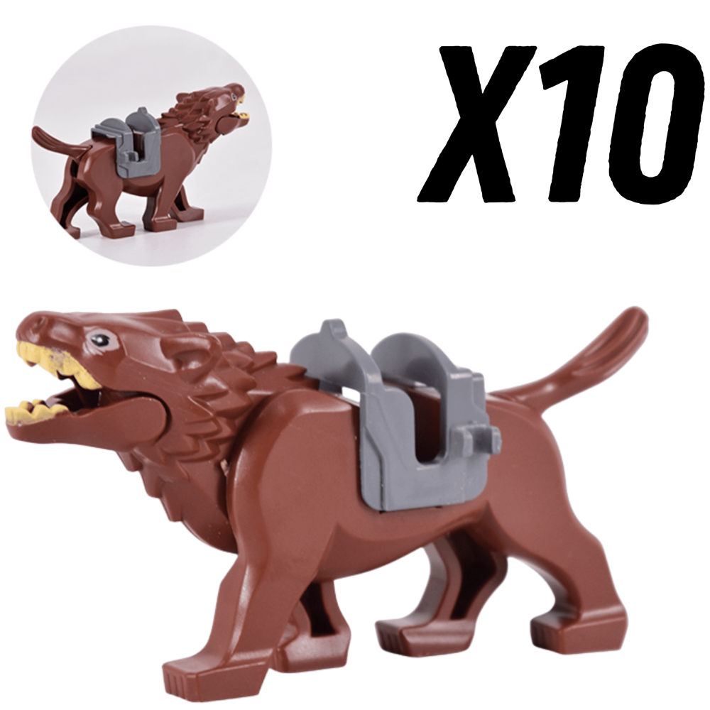 Lord the Rings White Brown Grey Black Wargs Mounts for Block Figures