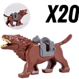 Lord the Rings White Brown Grey Black Wargs Mounts for Block Figures