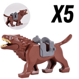 Lord the Rings White Brown Grey Black Wargs Mounts for Block Figures