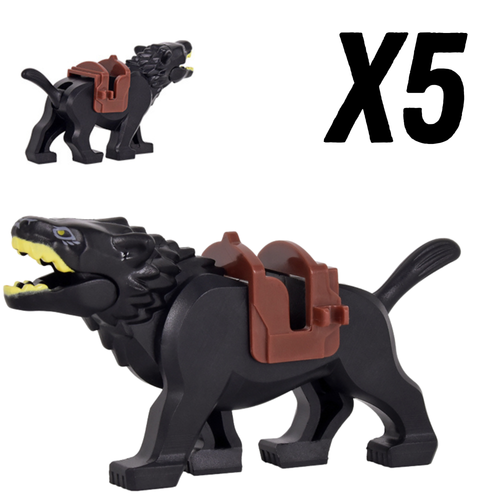 Lord the Rings White Brown Grey Black Wargs Mounts for Block Figures