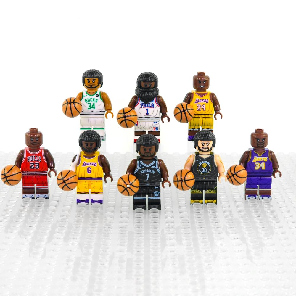 NBA Basketball Block Figures Set of 8pcs with Basketball Accessory