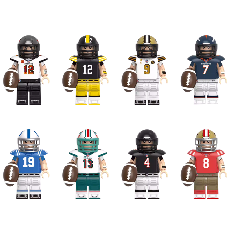 NFL American Football Player Block Figures Set of 8pcs