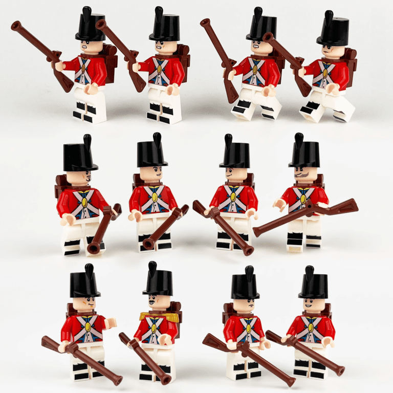 Napoleonic British Red Coats Block Figures Set of 12pcs
