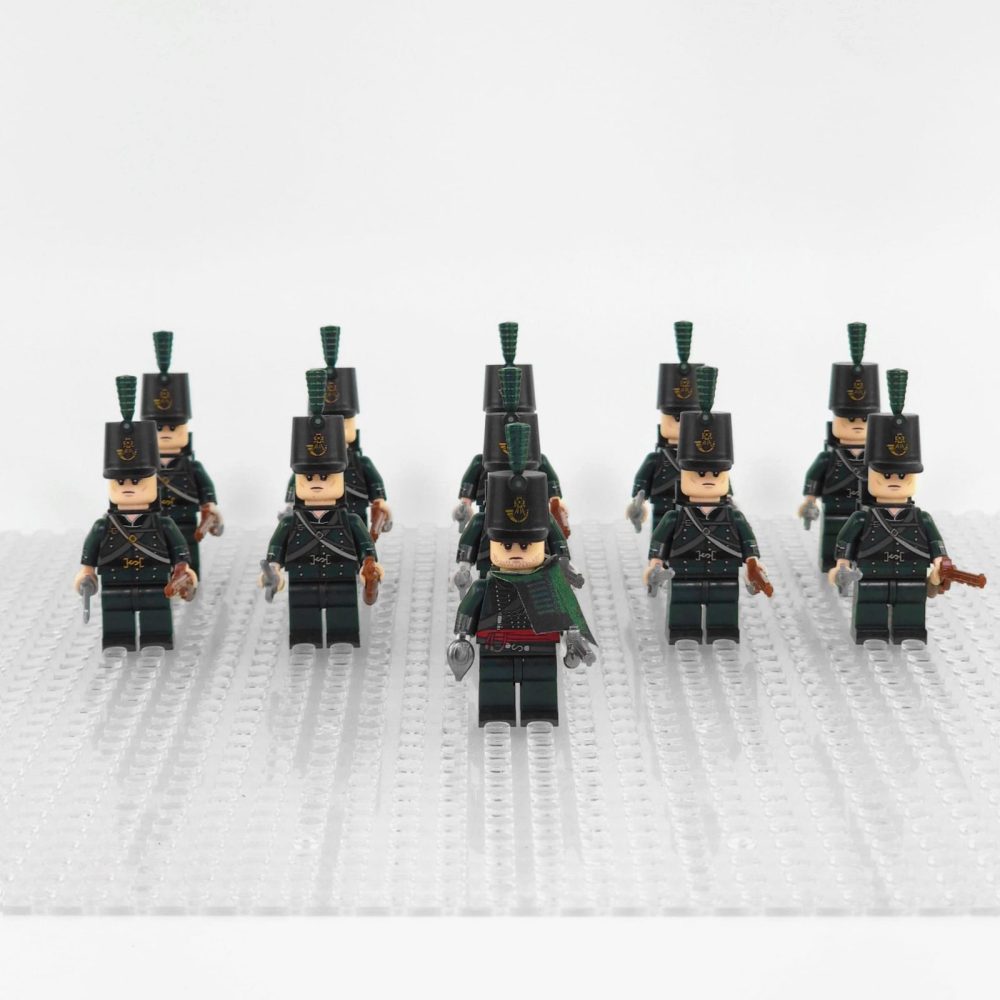 Napoleonic Wars 95th Rifles British Infantry Block Figures Set of 11pcs
