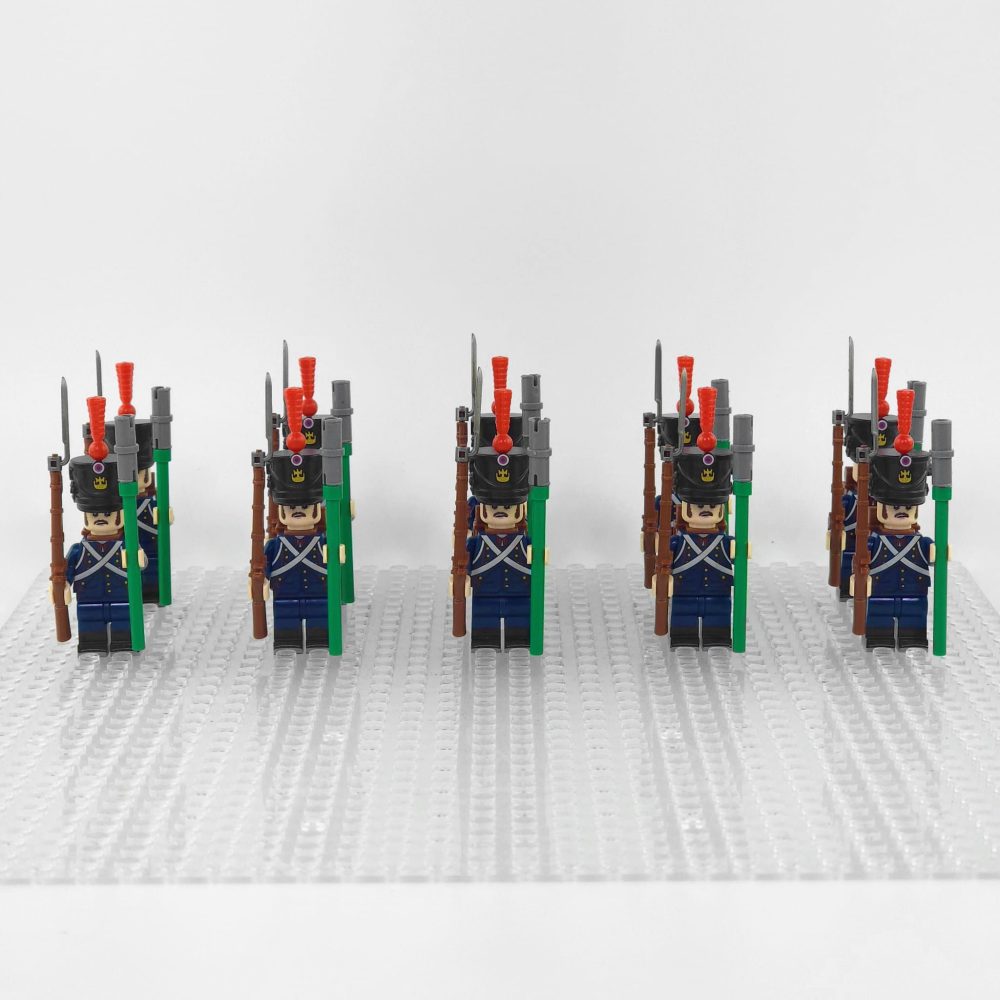 Napoleonic Wars French Artillery Infantry Block Figures Set of 10pcs