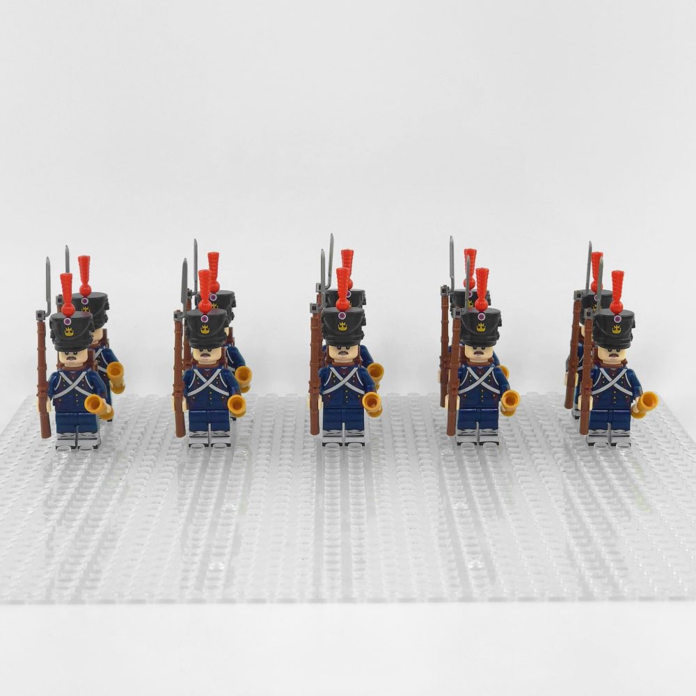 Napoleonic Wars French Artillery Infantry Block Figures Set of 10pcs