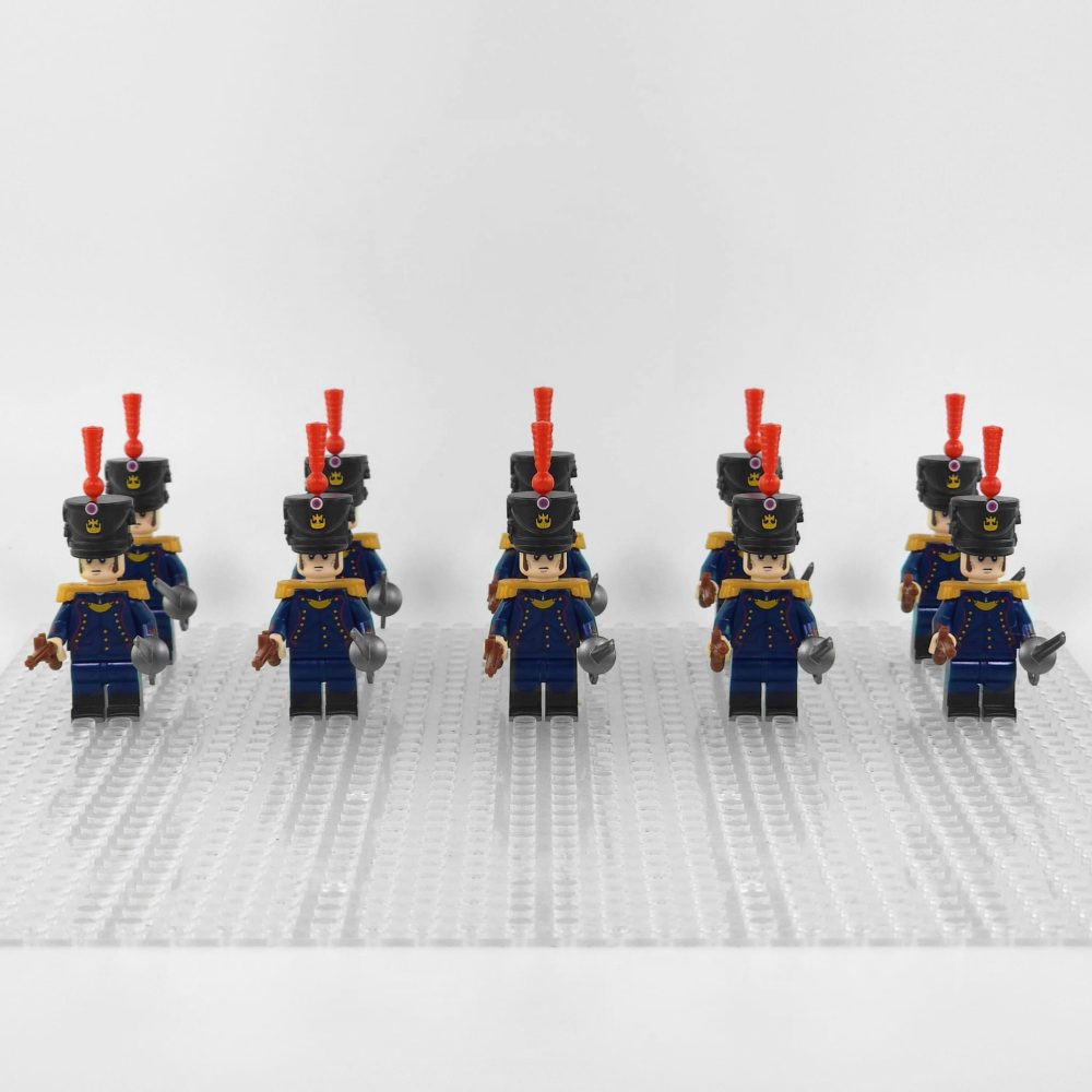 Napoleonic Wars French Artillery Officer Block Figures Set of 10pcs