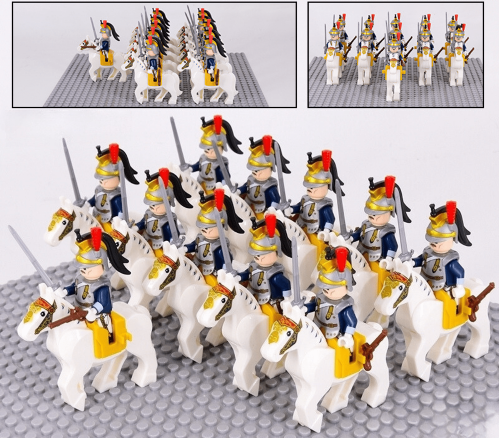 Napoleonic Wars French Cuirassier Cavalry Block Figures Set